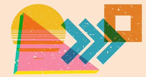 Cool risograph backdrop with geometric elements Video stock 280447769