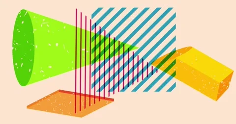 Cool risograph background with geometric elements Stock Footage 280529308