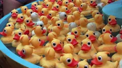 Wide shot Rubber Ducky Kid Game at Carni, Stock Video