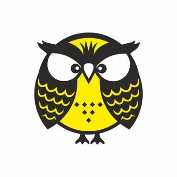Cool scowling owl Stock-Illustration
