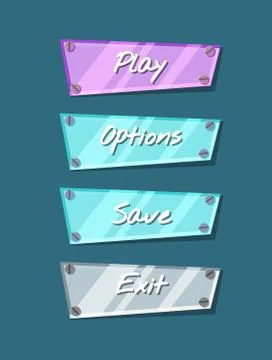 Cool shiny computer game menu interface collection Stock Illustration