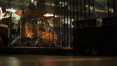 Cool shot of drums on stage before a show 動画素材 87577683