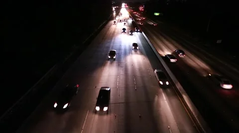 Cool shot of highway traffic in the evening Stock Footage 64798246