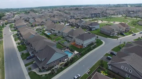 Cool shot of suburbs with camera move Stock Footage 52081222