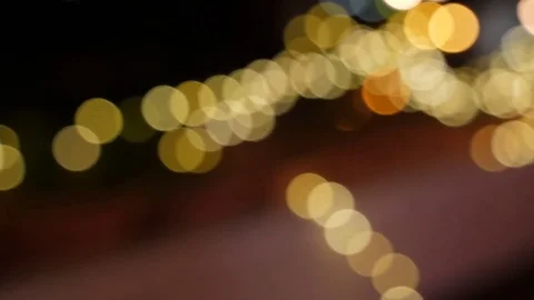 Cool shot of warm lights out of focus(Bokeh) Stock Footage 85384307