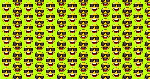 Cool smiling emoji with sunglass. Loopable motion graphics Animated backgro.. Vídeos de archivo 224370040