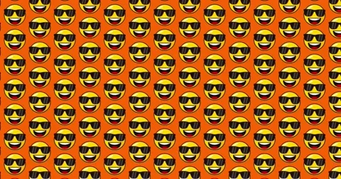 Cool smiling emoji with sunglass. Loopable motion graphics Animated backgro.. Vídeos de archivo 224370050