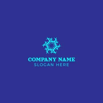 Cool Snowflake Abstract Hand Drawn Company Logo Design EPS10 Stock Illustration