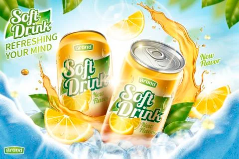 Cool soft drink ad Illustrazione stock