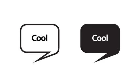 Cool speech bubbles vector illustration in black and white with text dialogue Stock Illustration