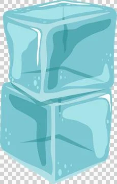 A cool stack of two clear blue ice cubes are ready to chill your drink on a.. Stock Illustration