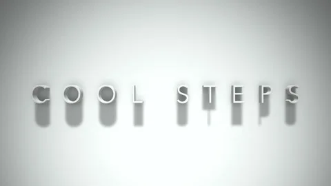 Cool steps 3D title animation with shadows on a white background Stock Footage 297511042