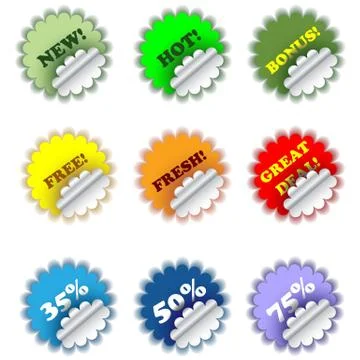 Cool stickers Stock Illustration