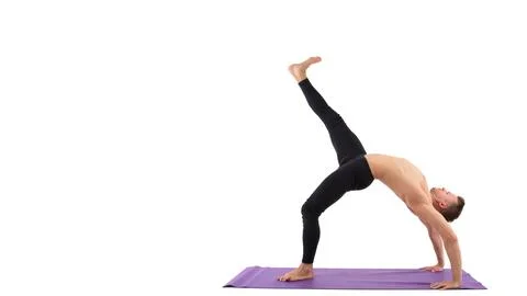 A cool stretch from an attractive athletic guy. Stock Photos