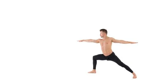 A cool stretch from an attractive athletic guy. Stock Photos