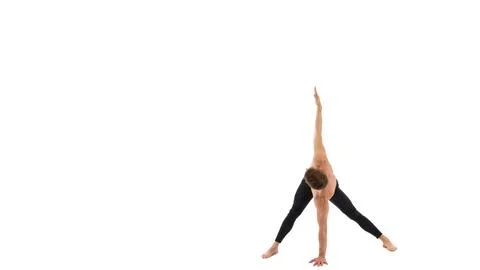 A cool stretch from an attractive athletic guy. Foto stock