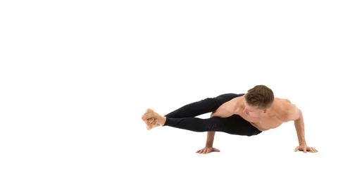 A cool stretch from an attractive athletic guy. Stock Photos