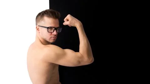 A cool stretch from an attractive athletic guy. Foto stock