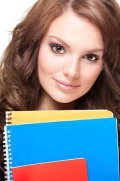 Cool student brunette. Stock Photos