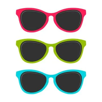 Cool Summer Colored Sunglasses Design Stock Illustration