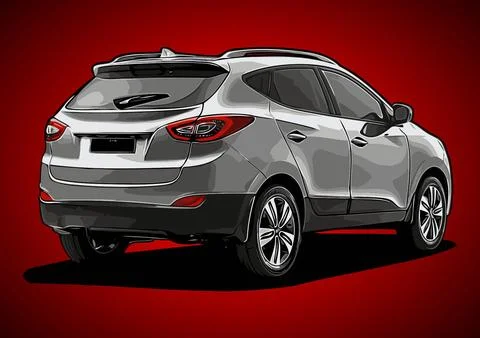 Cool suv silver color vector template Stock Illustration