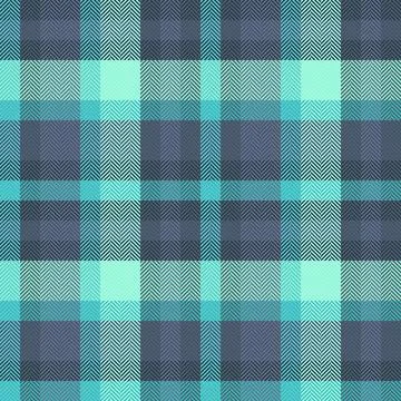 Cool teal and grey herringbone plaid pattern.  Perfect for textile design, fa Illustrazione stock