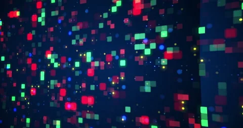 Cool technology digital dots square flickering networking data bg 4K. Stock Footage 270280343