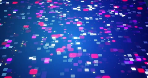 Cool technology digital dots square flickering networking data bg 4K. Stock Footage 270280620