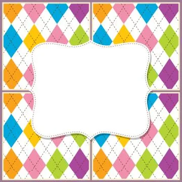 Cool template frame design for greeting card Stock Illustration