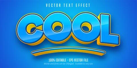 Cool text, 3d editable text effect Stock Illustration