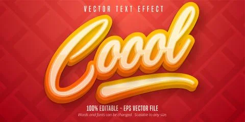 Cool text, calligraphy style editable text effect Stock Illustration