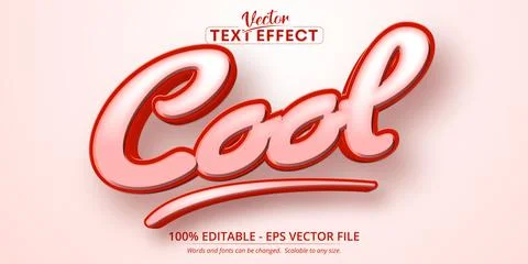 Cool text, cartoon style editable text effect Stock Illustration