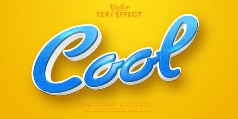 Cool text, cartoon style editable text effect	 Stock Illustration