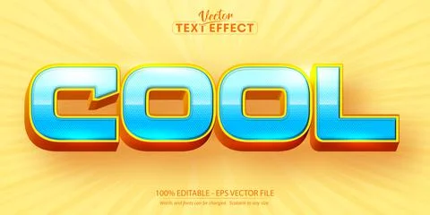 Cool text, cartoon style editable text effect Stock Illustration