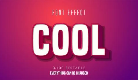 Cool  text, editable font effect Stock Illustration