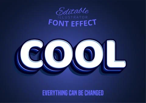 Cool text, editable font effect Stock Illustration
