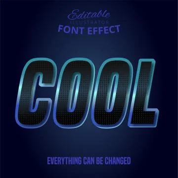 Cool text, editable font effect Stock Illustration