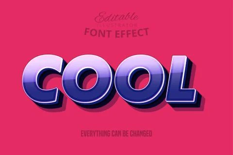 Cool text, editable text style Stock Illustration