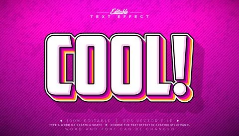 Cool Text Effect Design Editable Comic Vector Graphic Style with Retro 3d C.. Иллюстрация