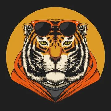 Cool tiger vector illustration Stock Illustration