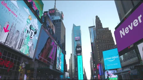 Cool Time Square from driving vehicle slow motion Stock Footage 161327396