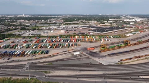 Cool Timelapse of loading a container train in Mesquite Texas Stock Footage 281503139