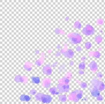 Cool tone pueple blue leaves and flowers abstract dots pattern watercolor pai Stock Illustration