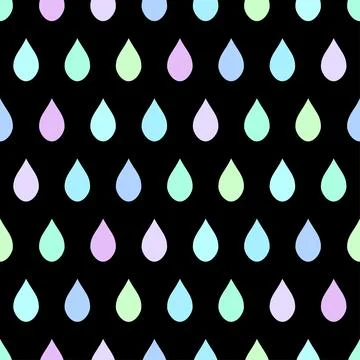 Cool Tone Rain Black Background Stock Illustration