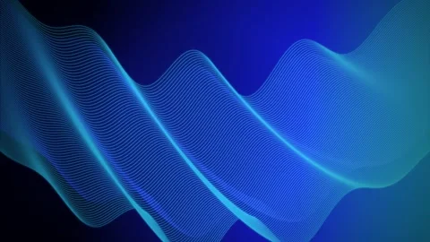 Cool toned parallel wave lines flow in a seamless loop Stock Footage 341274705