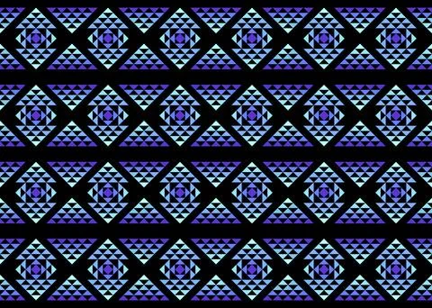 Cool Tones Native American Style in Geometric Triangle Pattern Stock Illustration