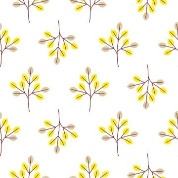 Cool trees simple forest seamless vector pattern. Illustrazione stock