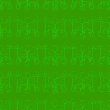 Cool trendy pattern with clover. Bright shamrock leaves on a green backgrou.. Stock Illustration