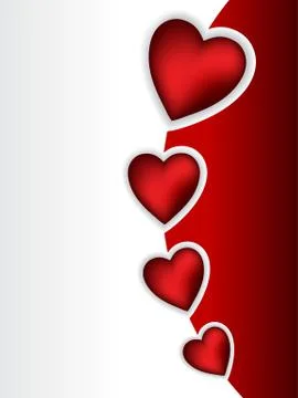 Cool valentine greeting with 3d heart shapes Stock Illustration