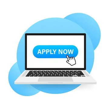 Cool vector Apply button with cursor in flat design. Vector illustration. イラスト素材